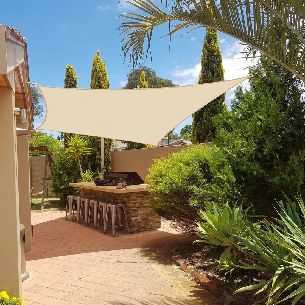 Rectangular Sun Sail with UV Protection for Terrace and Garden - Sun Sail Shade - Beige - Oaksoho
