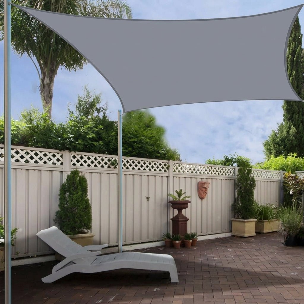 Rectangular Sun Sail with UV Protection for Terrace and Garden - Sun Sail Shade - Grey - Oaksoho