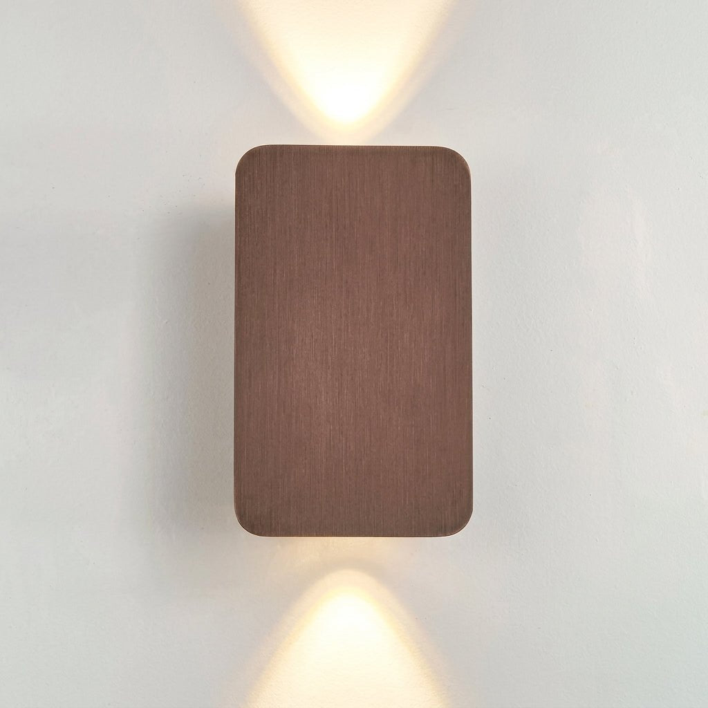 Rectangular Up Down LED Wall Lamp Light - Wall Light Fixtures - Brown - Oaksoho
