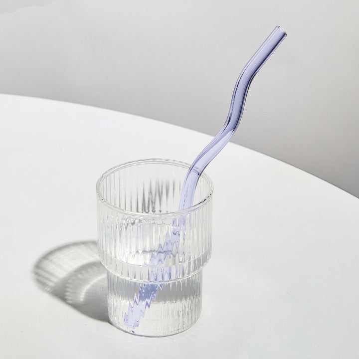 Reusable Twisted Glass Straw - Glass Straw - Lilac - Oaksoho