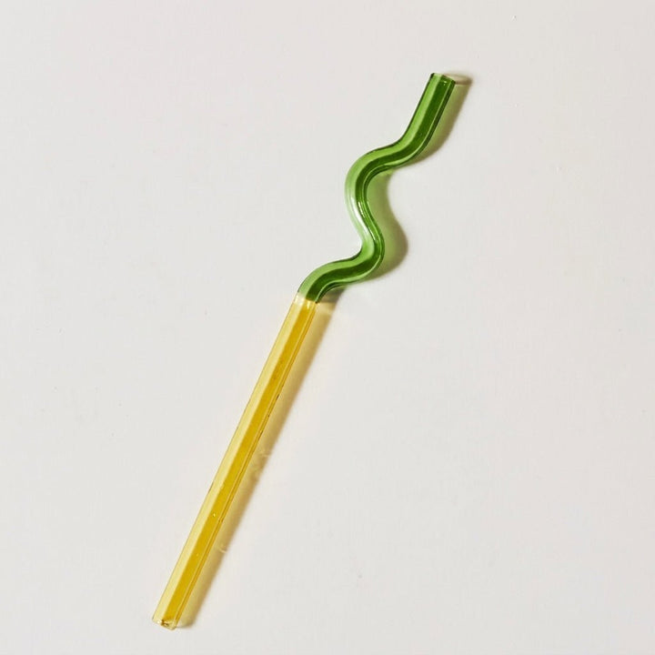 Reusable Twisted Glass Straw - Glass Straw - Orange - Pink - Oaksoho
