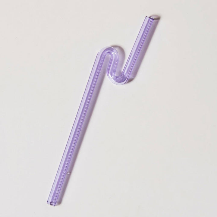 Reusable Twisted Glass Straw - Glass Straw - Lilac - Oaksoho