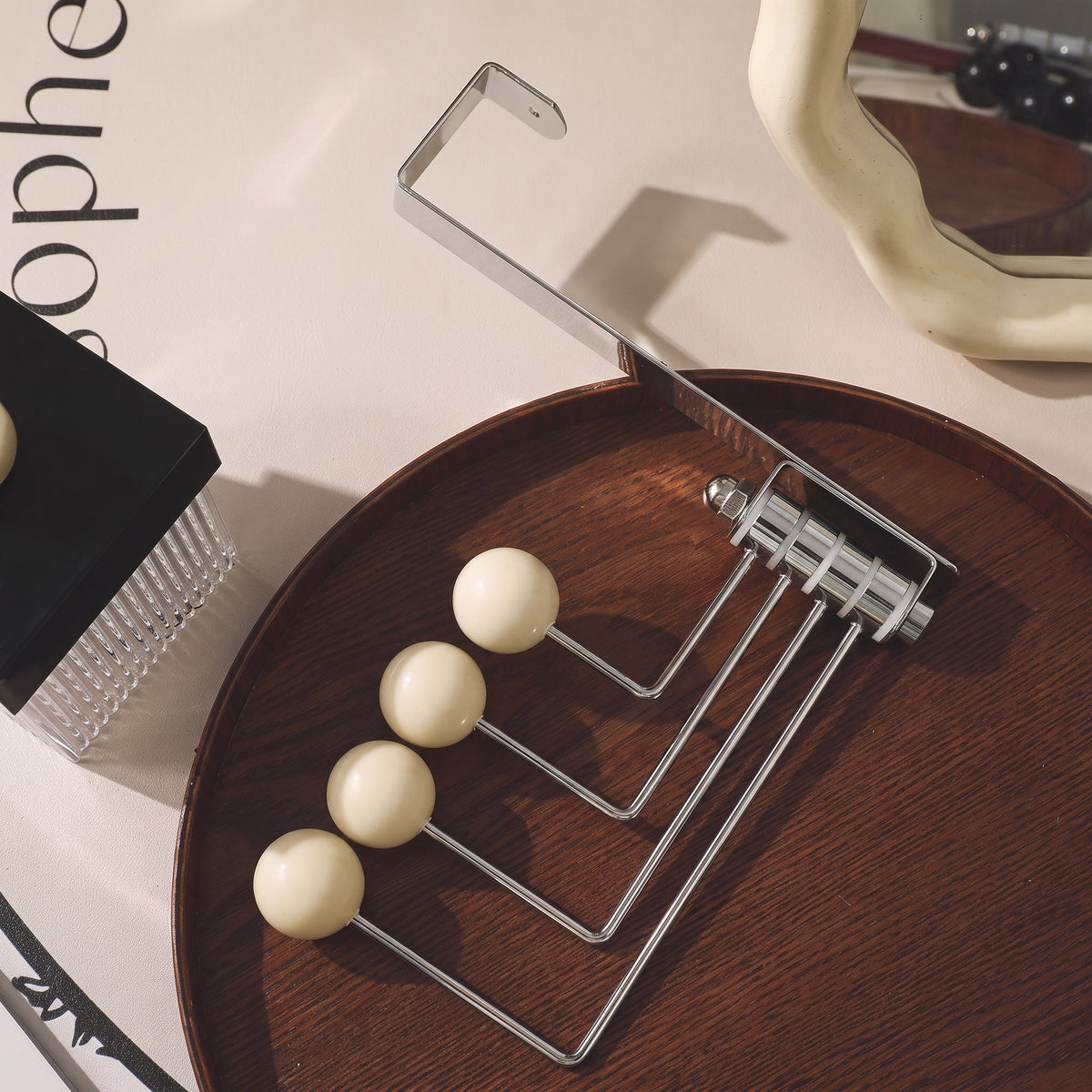 Rotatable Wall Hook with Ball Tips - Utility Hooks - White - Oaksoho