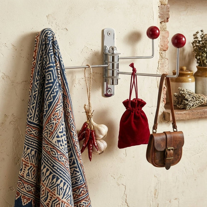 Rotatable Wall Hook with Ball Tips - Wall Hook - Red - Oaksoho
