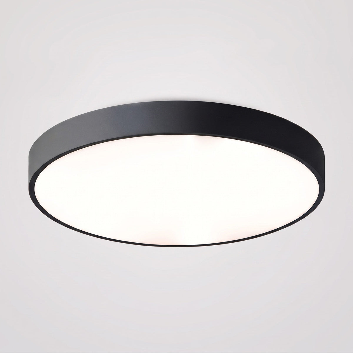 Round LED Flush Mount Ceiling Light with Slim Profile - Ceiling Light Fixtures - Black - Oak Soho