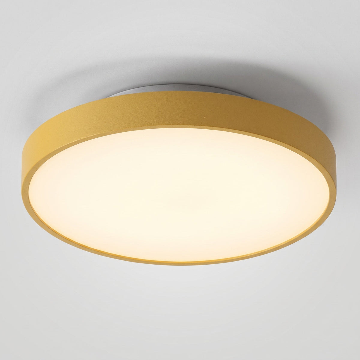 Round LED Flush Mount Ceiling Light with Slim Profile - Ceiling Light Fixtures - Yellow - Oak Soho