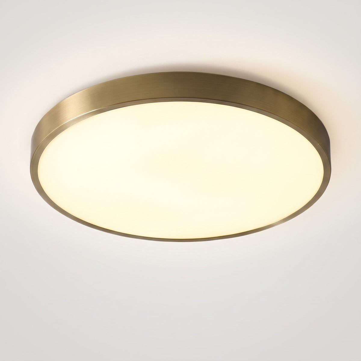 Round LED Flush Mount Ceiling Light with Slim Profile - Ceiling Light Fixtures - Gold - Oak Soho