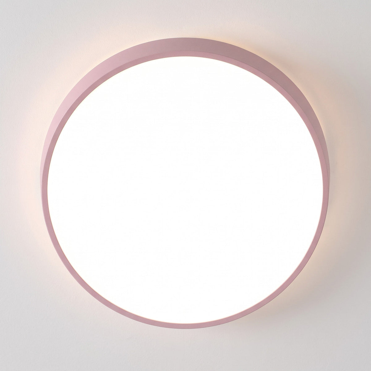 Round LED Flush Mount Ceiling Light with Slim Profile - Ceiling Light Fixtures - Pink - Oak Soho