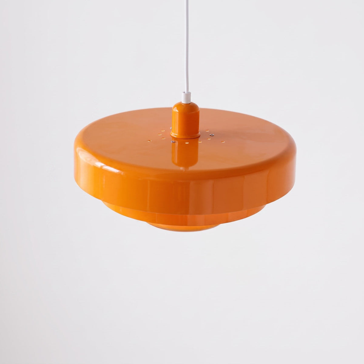 Round Metal Pendant Light Retro Layered Ceiling Lamp - Pendant Light Fixtures - Orange - Oaksoho