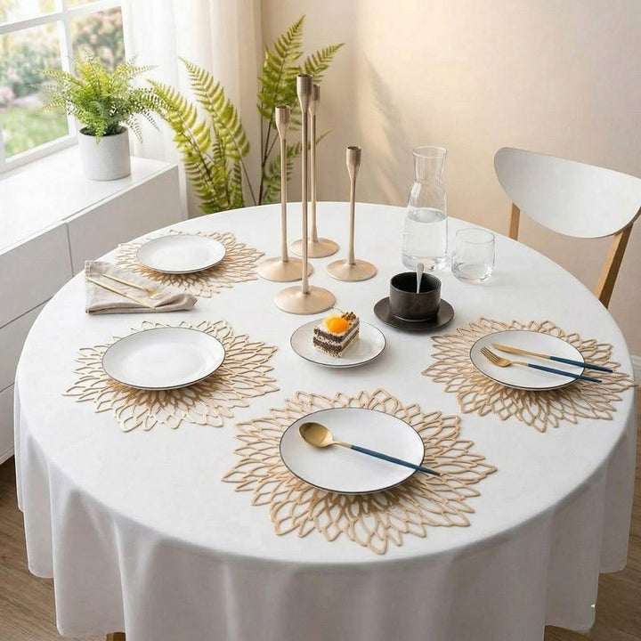 Round Placemat with Cut - Out Flower Pattern - Tischsets - Oaksoho