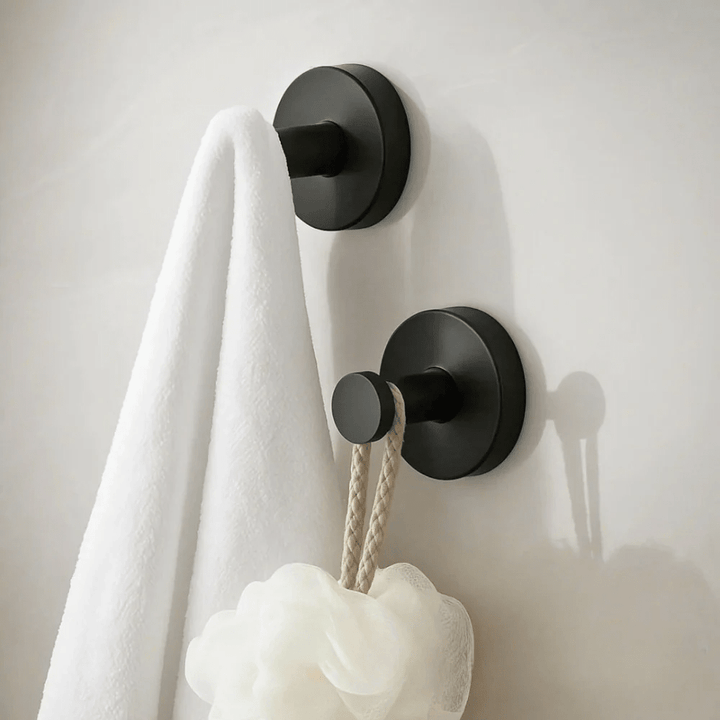 Round suction wall hook with button design - Wall Hook - Silver - Oaksoho