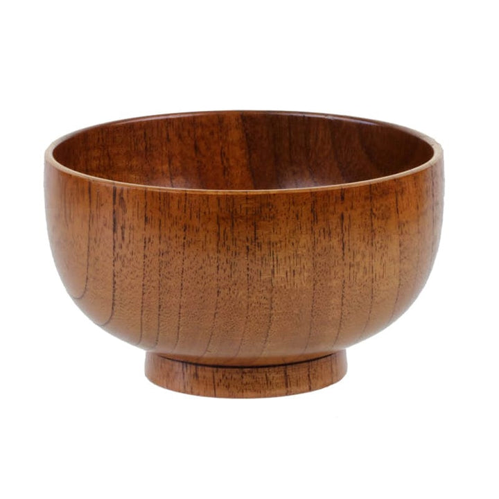 Round Wooden Bowl with Stand Base - Tableware - 9.5x6.5 cm - Oaksoho