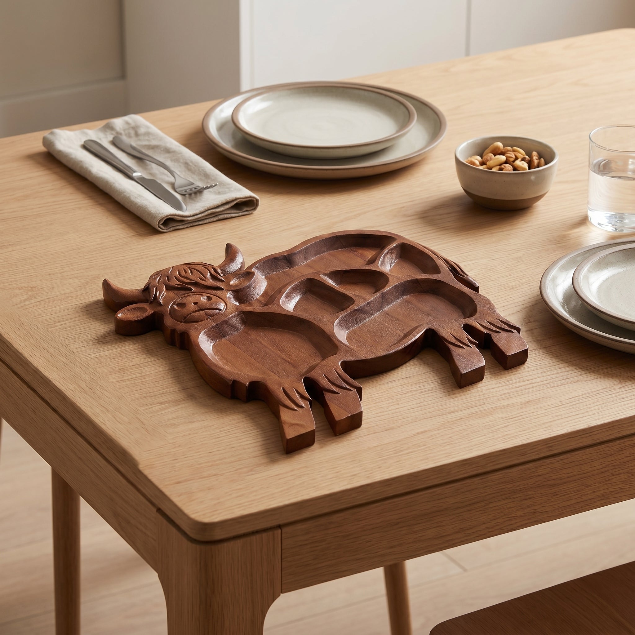 Rustic Highland Cow Serving Board - Serving Platter - Oaksoho
