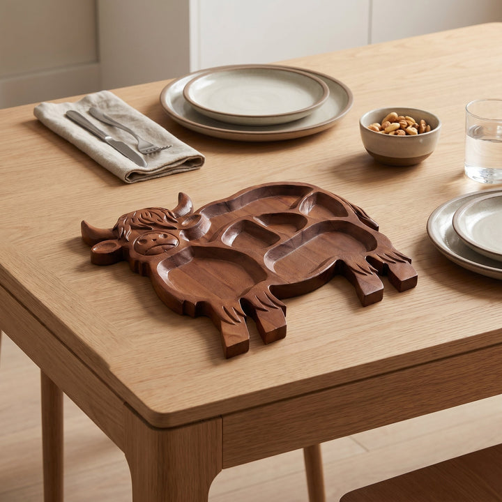 Rustic Highland Cow Serving Board - Serving Platter - Oaksoho