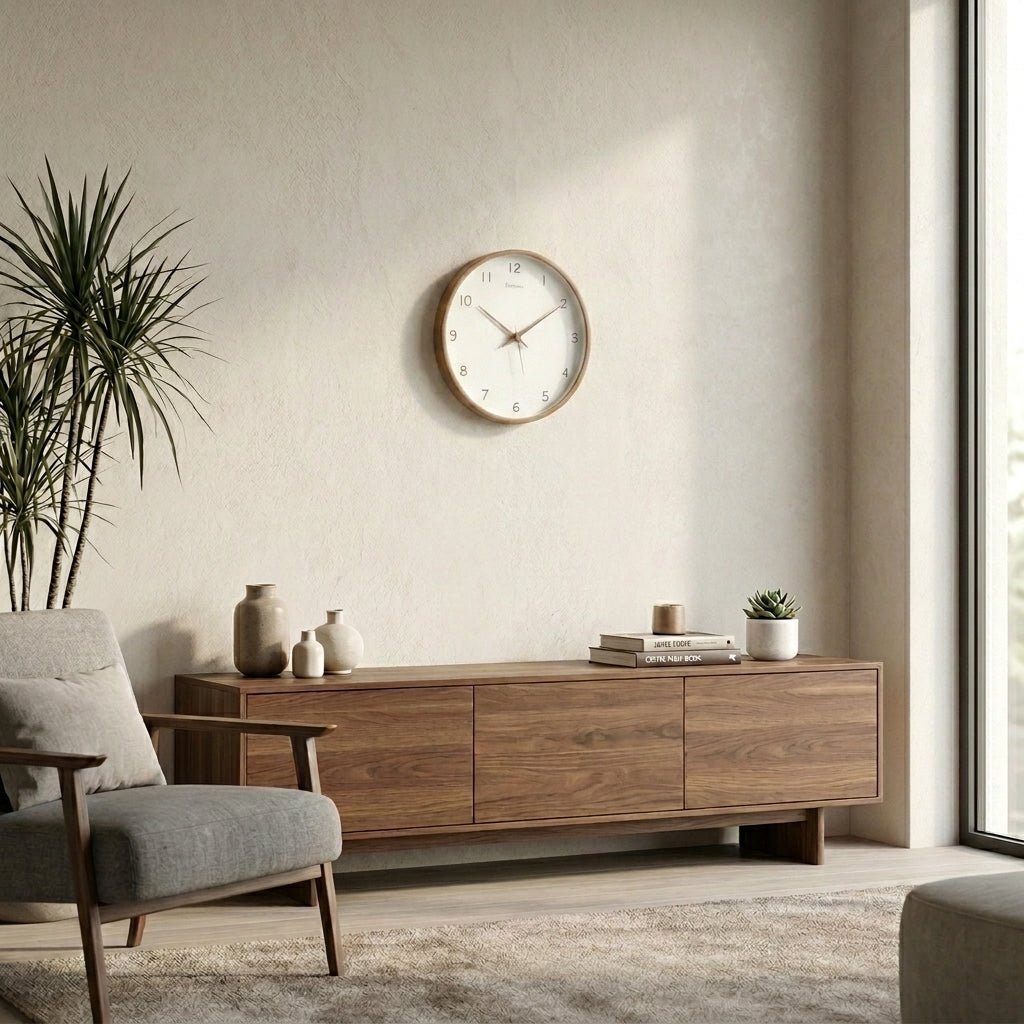 Samuel – Silent Analogue Wall Clock Made of Solid Wood - Wanduhr - Brown - Oaksoho