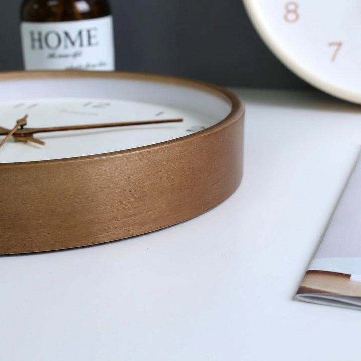 Samuel – Silent Analogue Wall Clock Made of Solid Wood - Wanduhr - Brown - Oaksoho