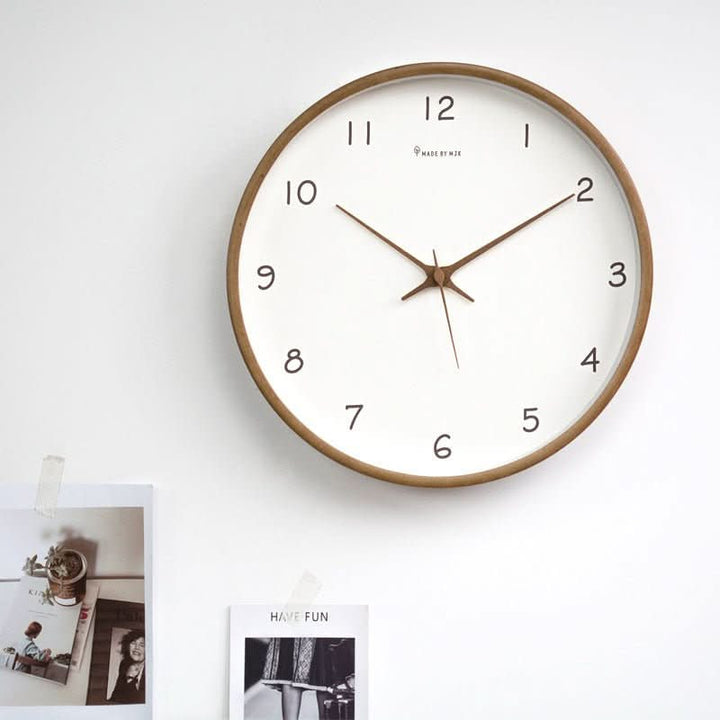 Samuel – Silent Analogue Wall Clock Made of Solid Wood - Wanduhr - Brown - Oaksoho