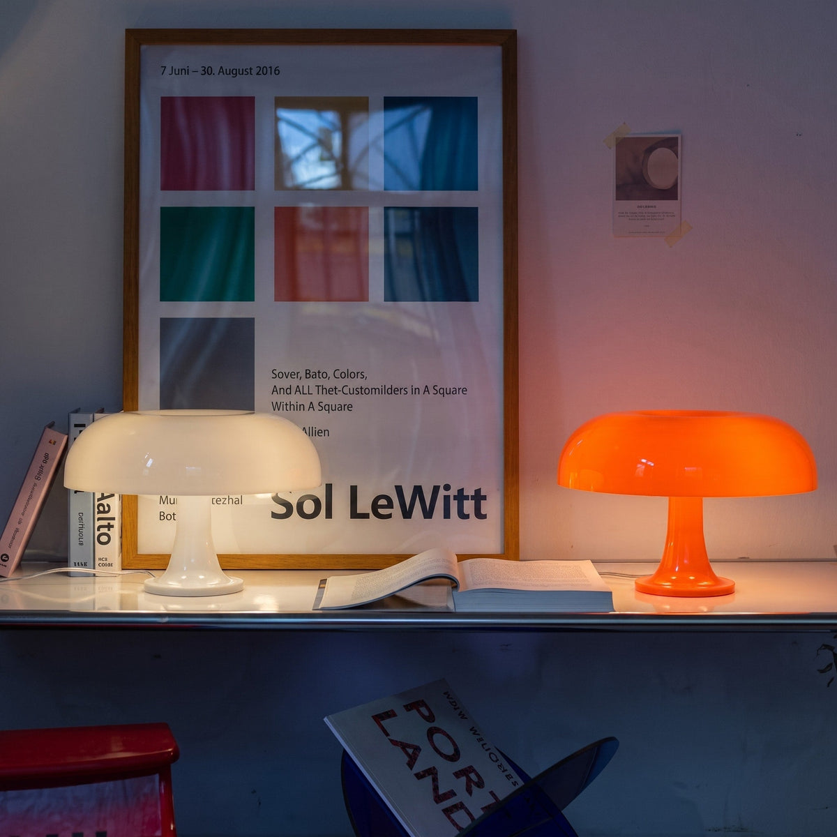 Scandinavian Style Mushroom Table Lamp Dome Shade - Table Lamps - Orange - Oaksoho