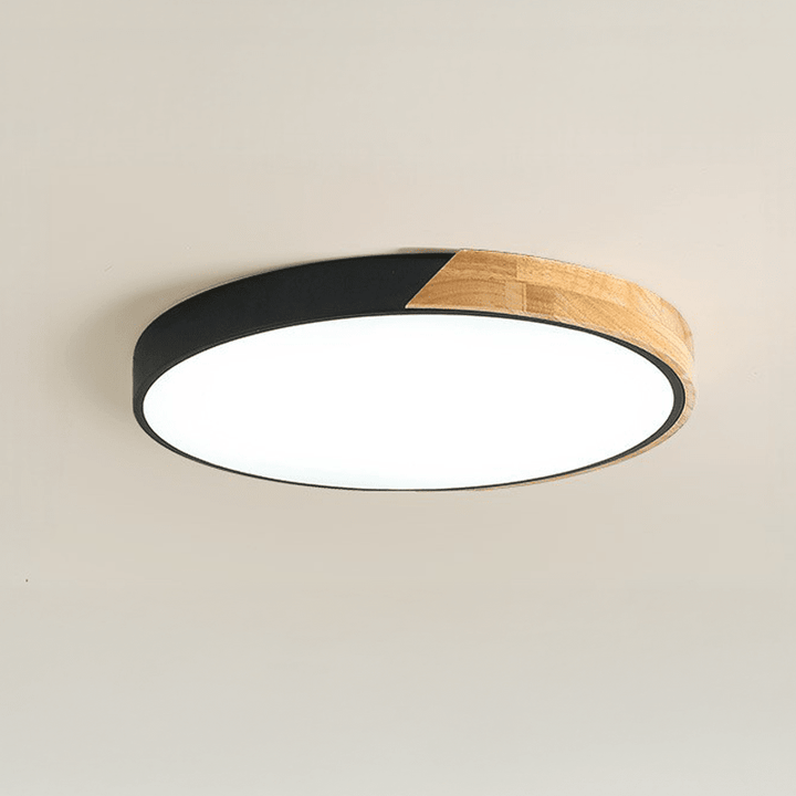 Scandinavian Wooden Ceiling Lamp – Modern Minimalist LED Design - Deckenlampen - Black - Oaksoho