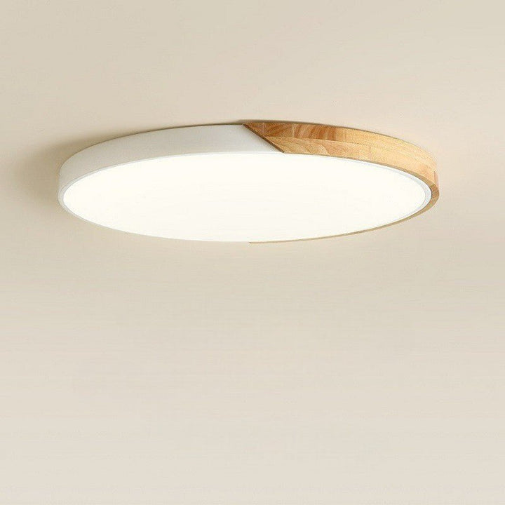 Scandinavian Wooden Ceiling Lamp – Modern Minimalist LED Design - Deckenlampen - White - Oaksoho