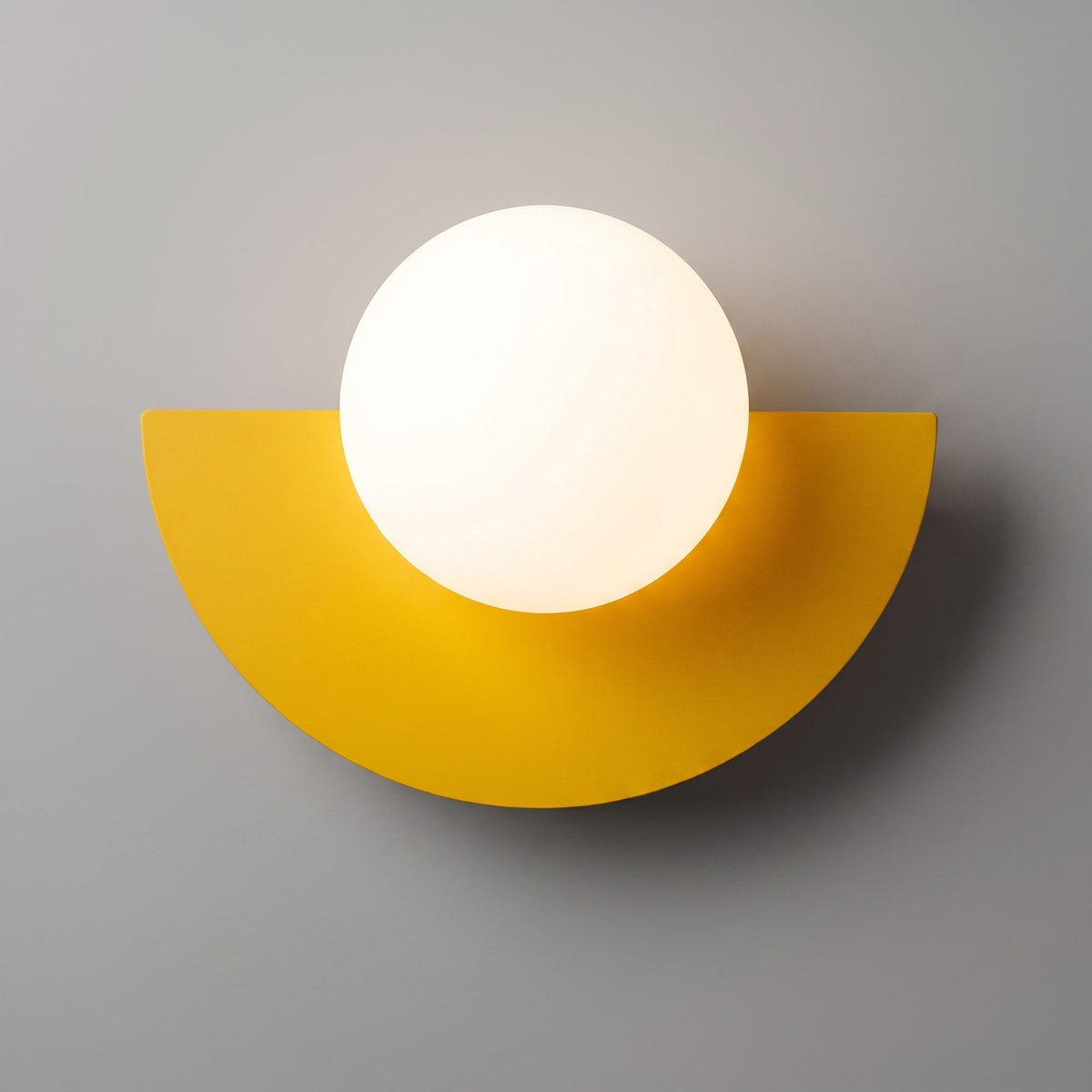 Semicircle Wall Lamp with Sphere Diffuser for Modern Interiors - Wall Light Fixtures - Yellow - Oaksoho