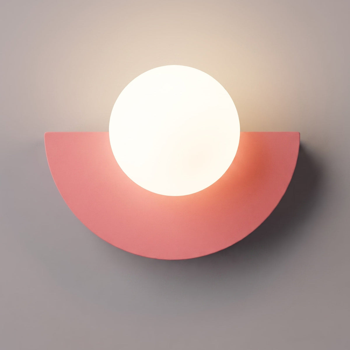 Semicircle Wall Lamp with Sphere Diffuser for Modern Interiors - Wall Light Fixtures - Pink - Oaksoho