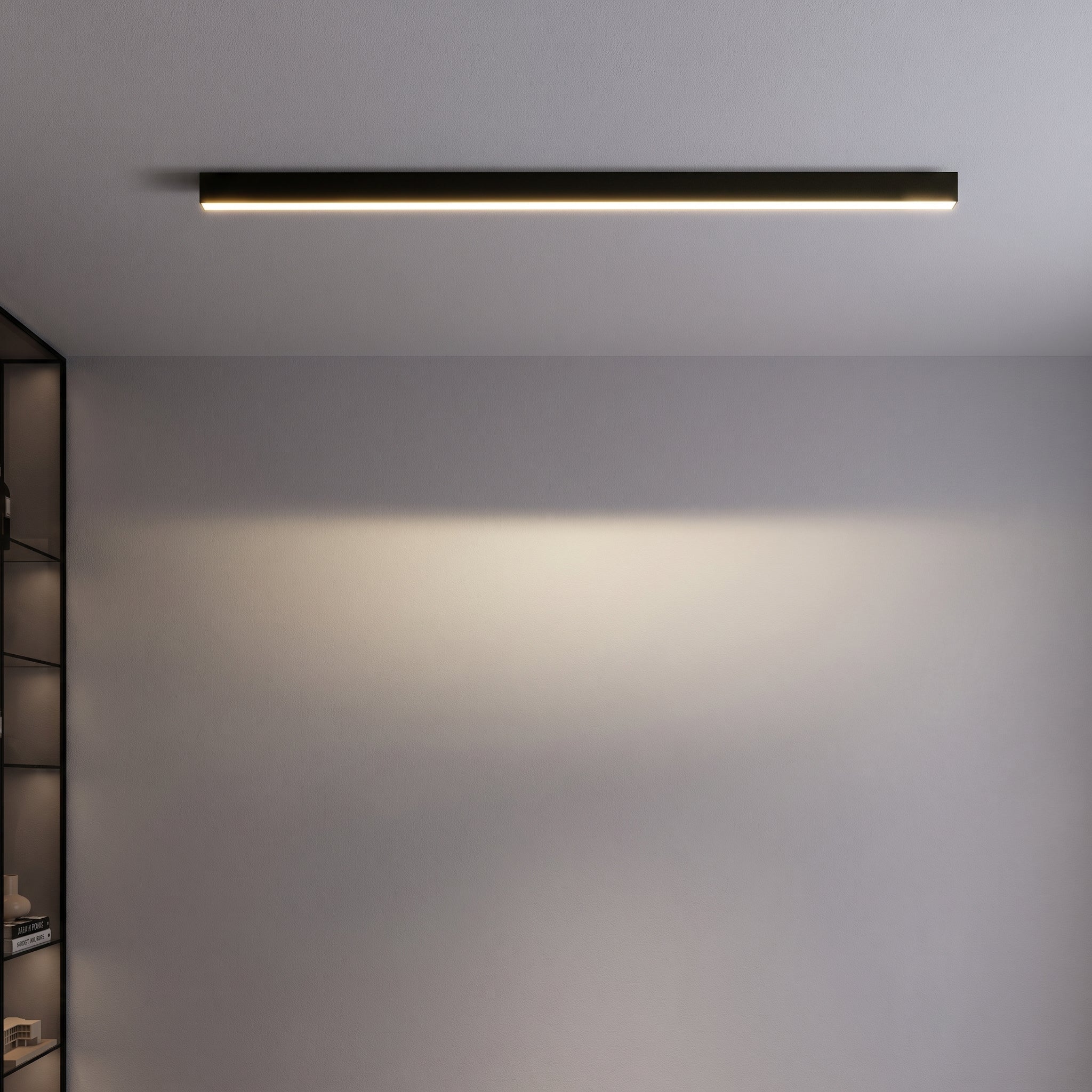 Slim LED Bar Ceiling Light Linear Panel Flat - Ceiling Light Fixtures - Black - Oaksoho