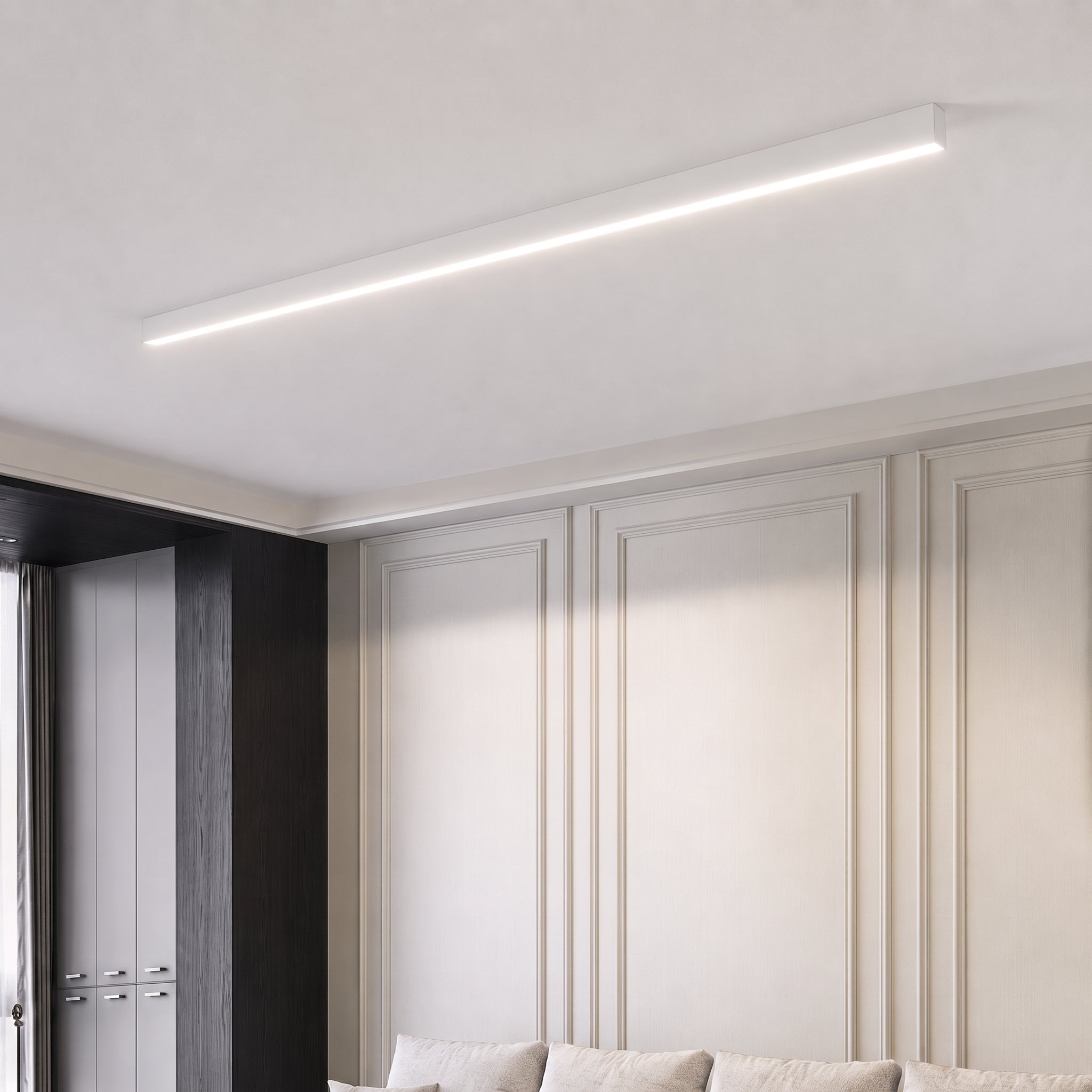 Slim LED Bar Ceiling Light Linear Panel Flat - Ceiling Light Fixtures - White - Oaksoho