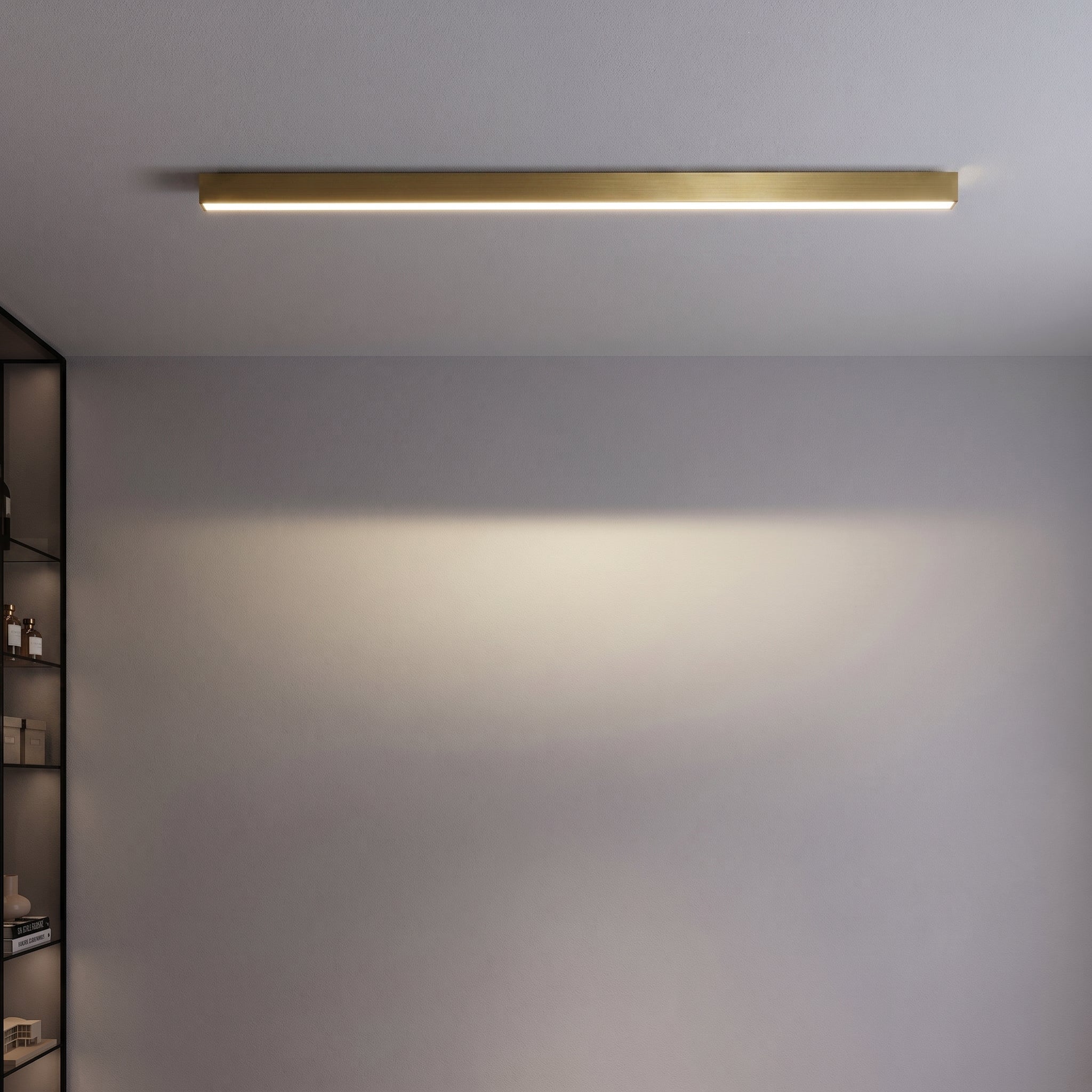 Slim LED Bar Ceiling Light Linear Panel Flat - Ceiling Light Fixtures - Gold - Oaksoho