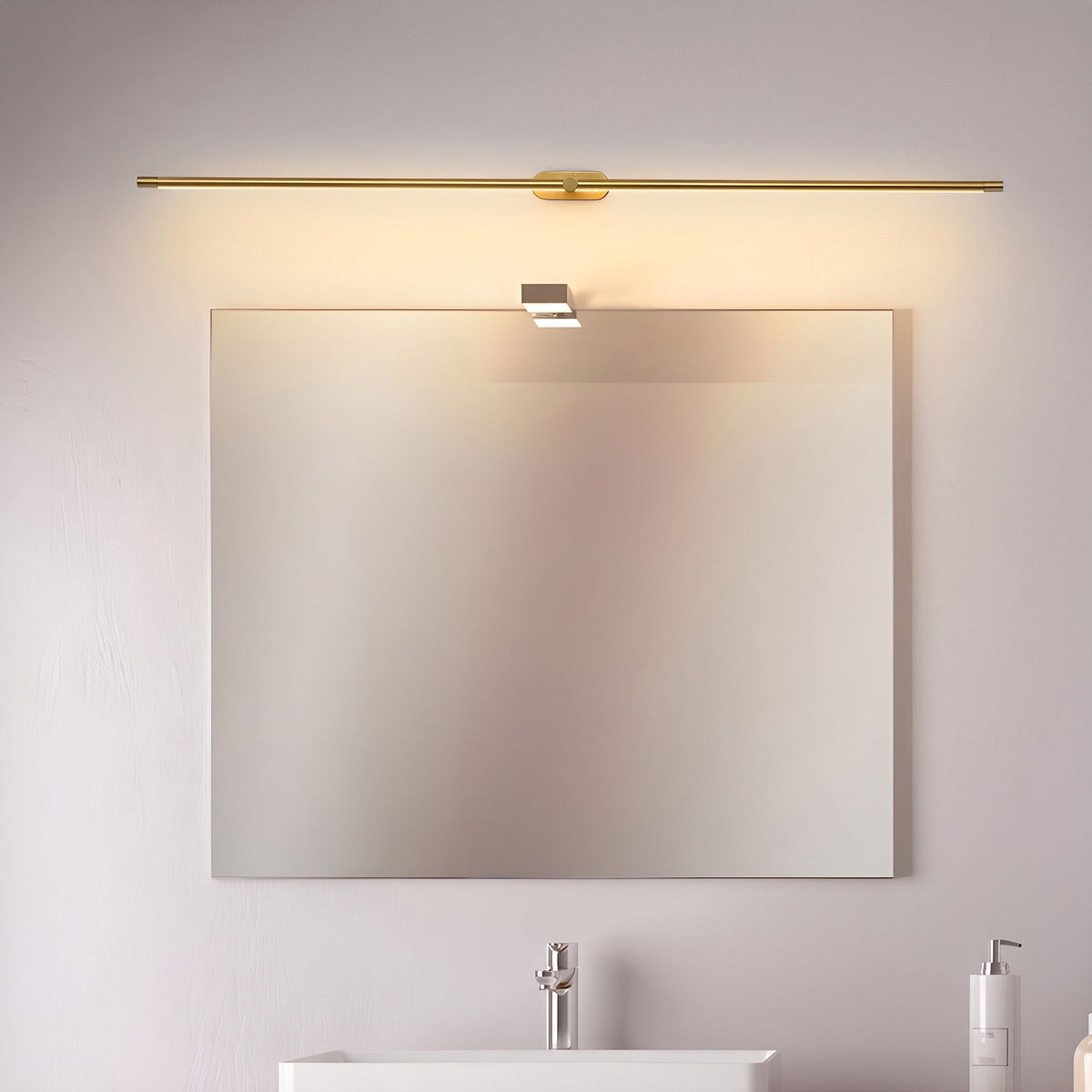Slim Linear LED Wall Light for Bathroom Mirrors - Wall Light Fixtures - Gold - Oaksoho