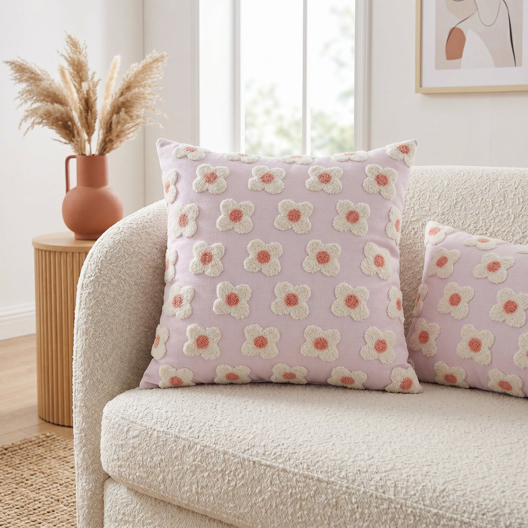 Soft Cushion Covers with Floral Pattern - Cushion Covers - Purple - Oaksoho