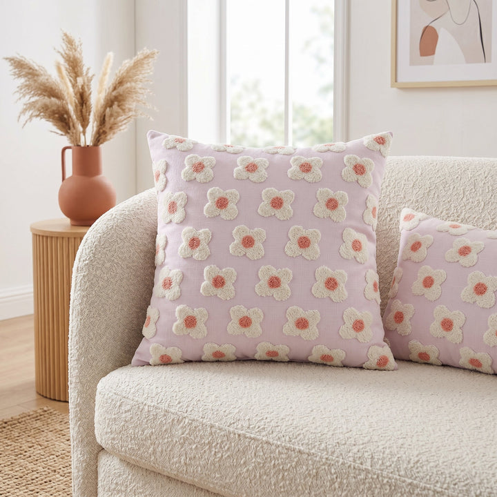 Soft Cushion Covers with Floral Pattern - Cushion Covers - Purple - Oaksoho
