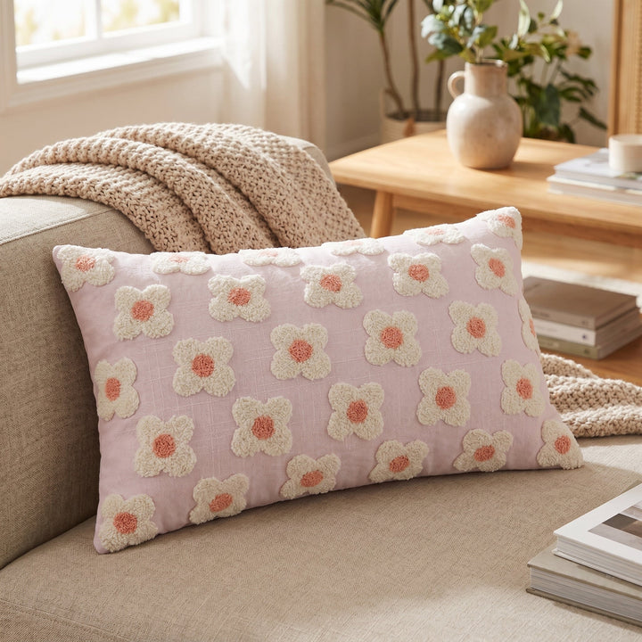 Soft Cushion Covers with Floral Pattern - Cushion Covers - Purple - Oaksoho