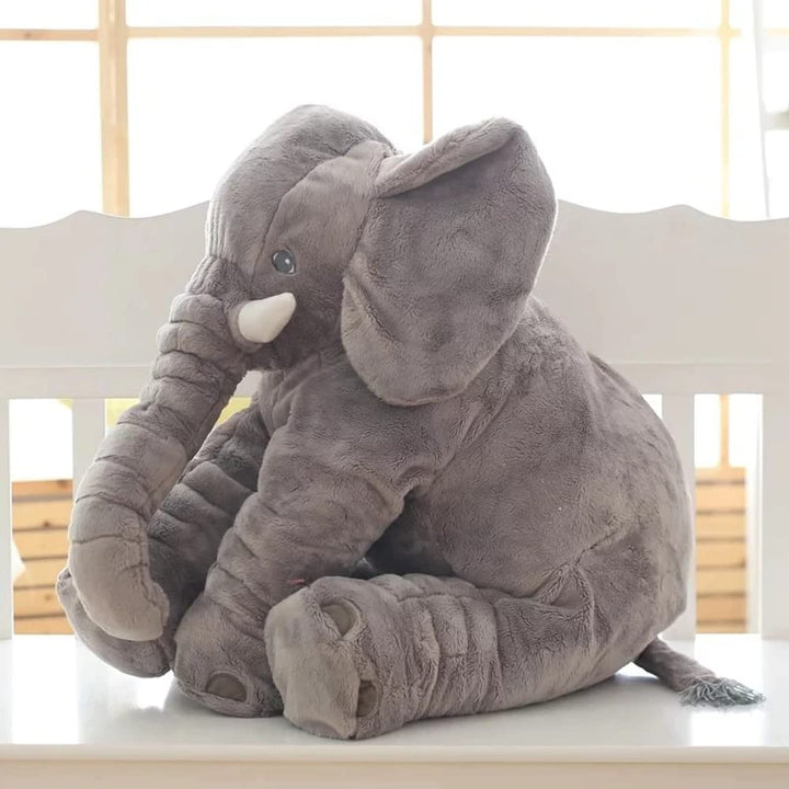 Soft Elephant Plush Toy as a Cozy Decorative Pillow - Plush Toy - Grey - Oaksoho