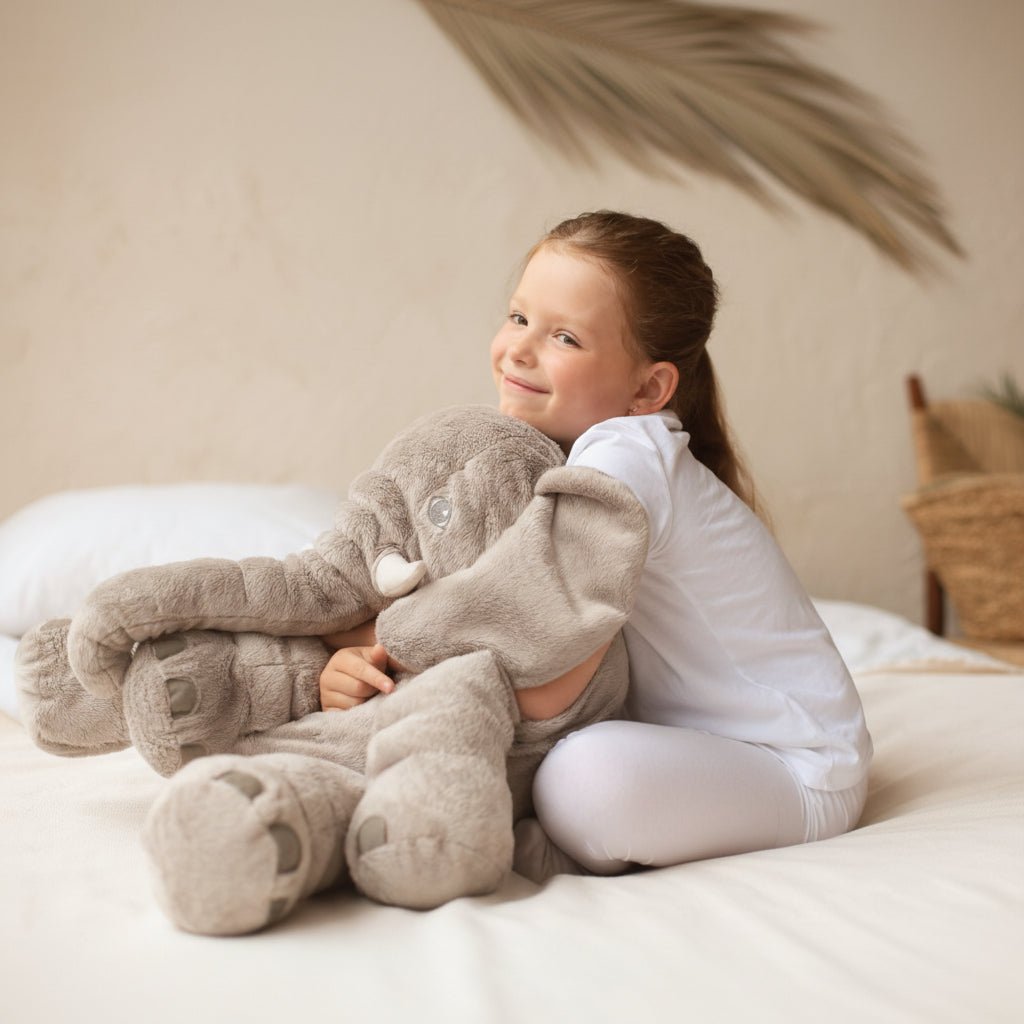 Soft Elephant Plush Toy as a Cozy Decorative Pillow - Plush Toy - Yellow - Oaksoho