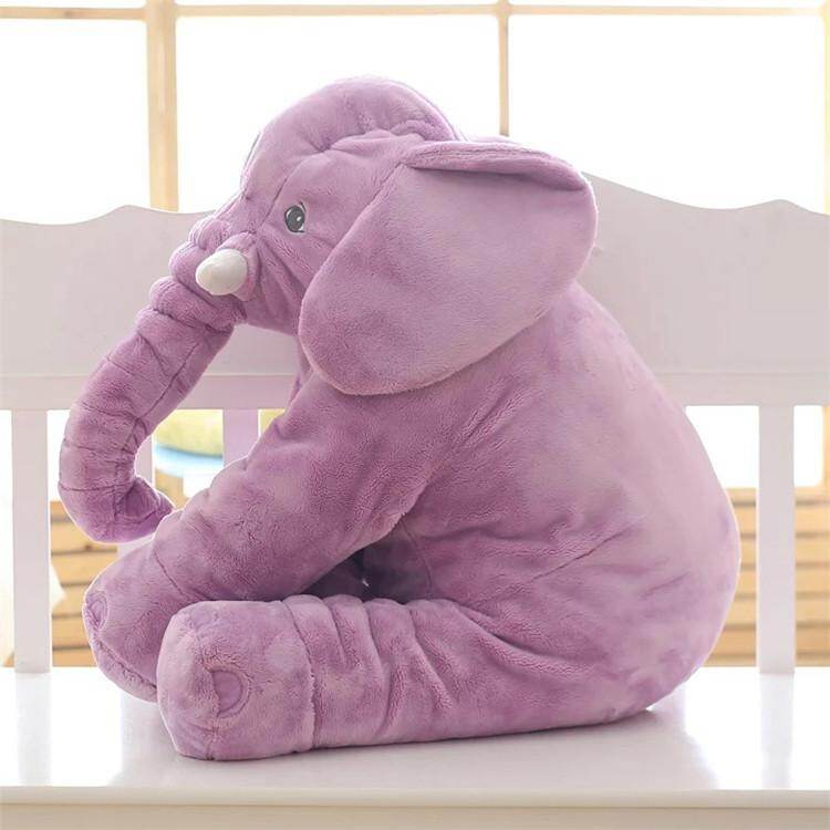 Soft Elephant Plush Toy as a Cozy Decorative Pillow - Plush Toy - Purple - Oaksoho