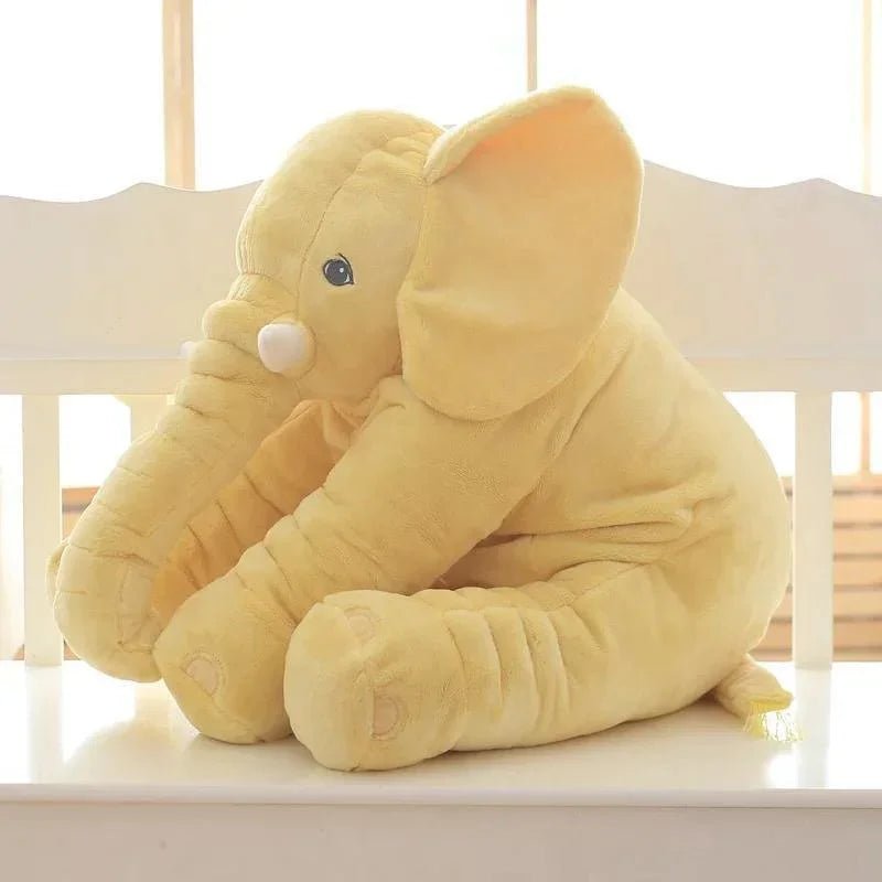 Soft Elephant Plush Toy as a Cozy Decorative Pillow - Plush Toy - Yellow - Oaksoho