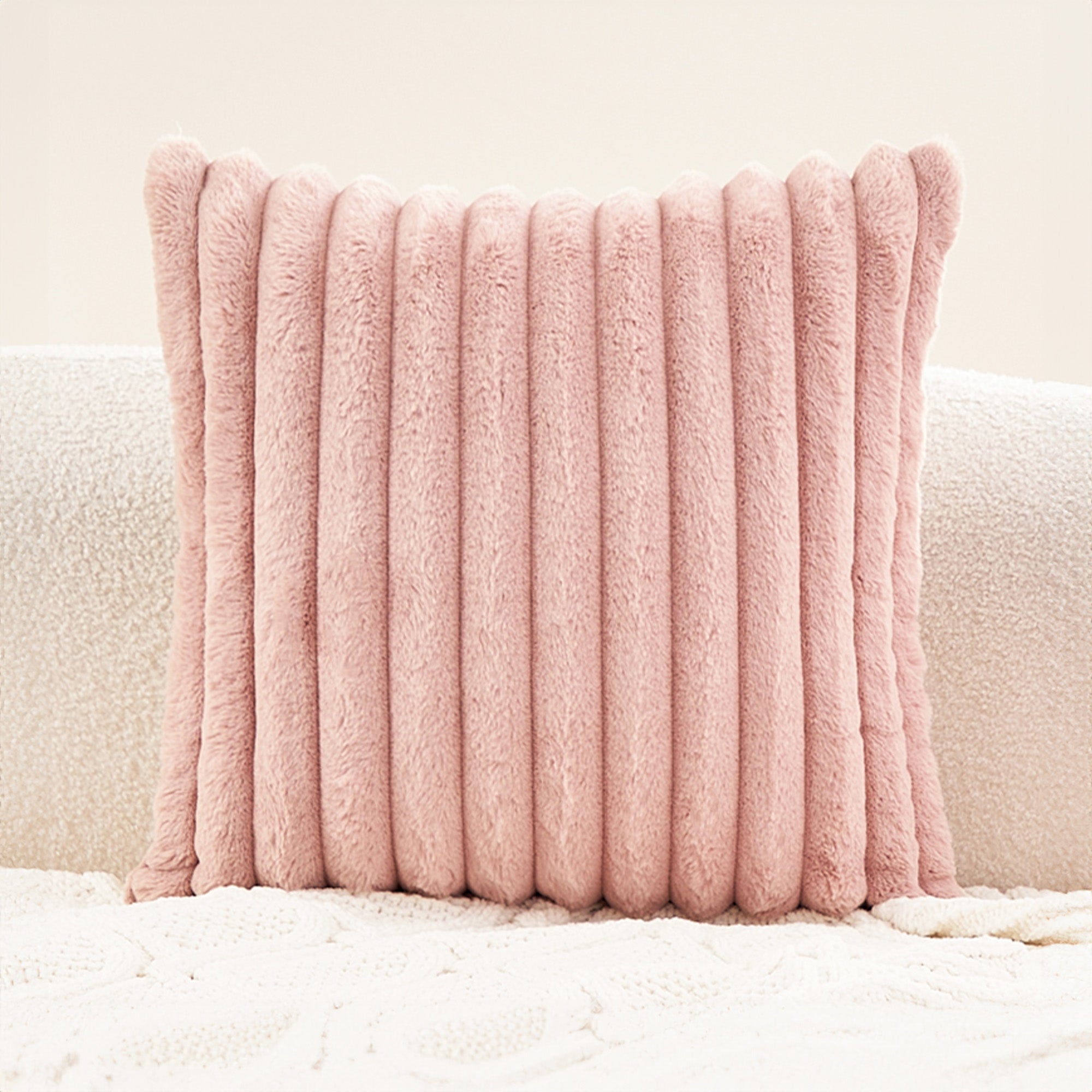 Soft Pillowcase with Hidden Zipper - Living Room - Soft Pink - Oaksoho