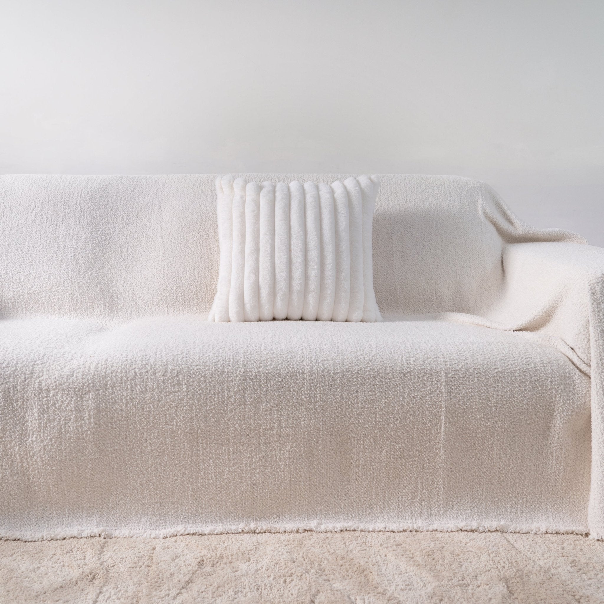 Soft Pillowcase with Hidden Zipper - Living Room - Warm White - Oaksoho