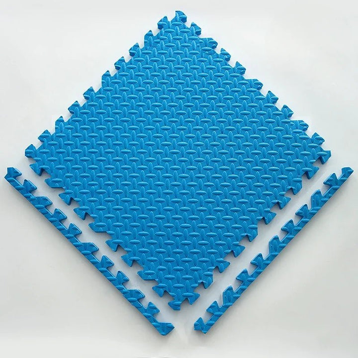 Soft Puzzle Play Mat for Children - Living Room - 10 pcs. Blue - Oaksoho
