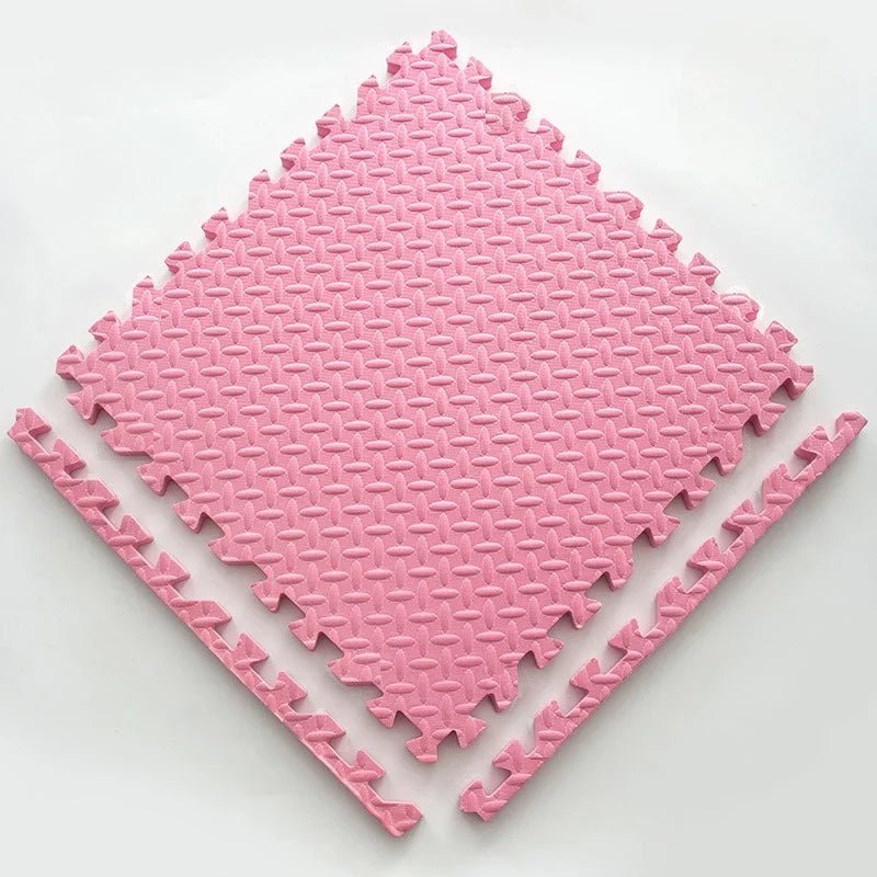Soft Puzzle Play Mat for Children - Living Room - 10 pcs. Pink - Oaksoho