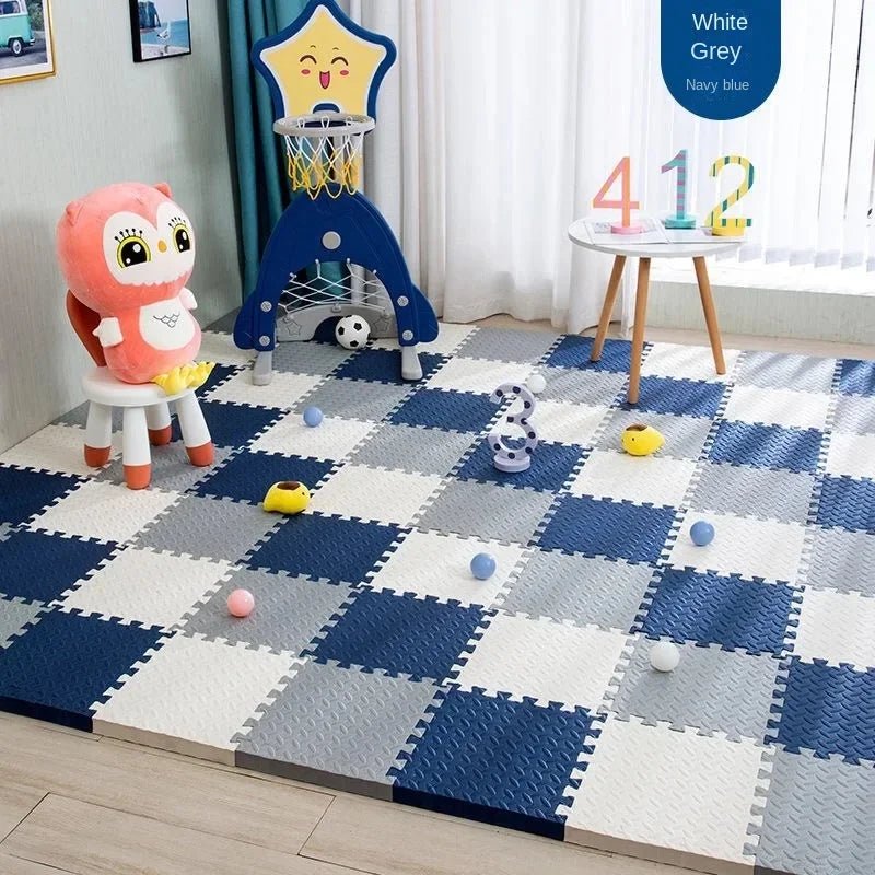 Soft Puzzle Play Mat for Children - Living Room - 10 pcs. Yellow - Oaksoho