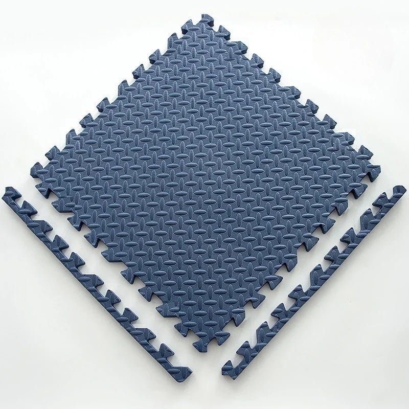 Soft Puzzle Play Mat for Children - Living Room - 10 pcs. Cyan - Oaksoho