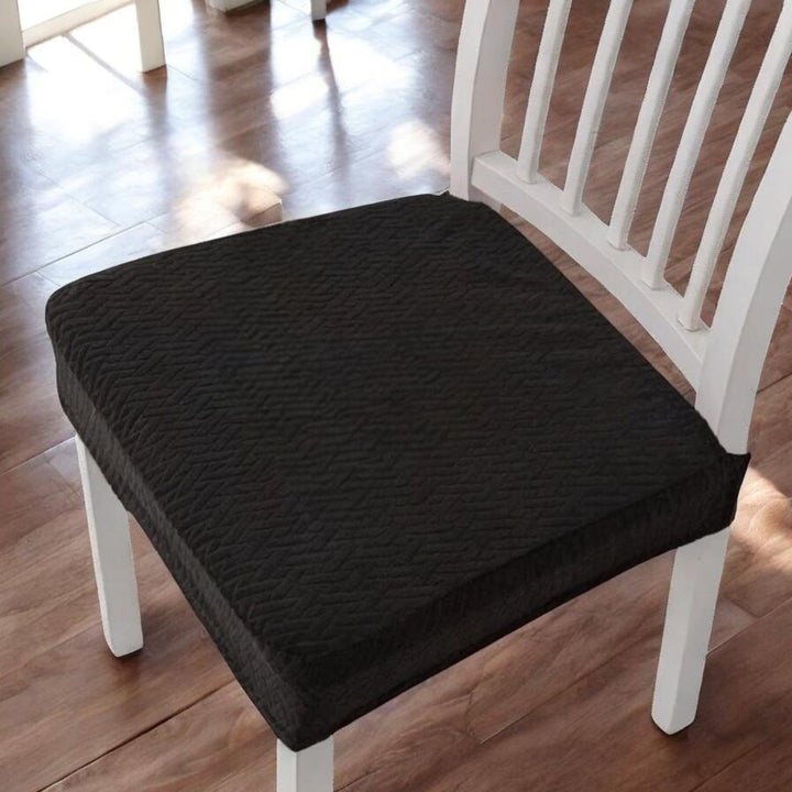 Soft Textured and Elastic Chair Cover - Chair cover - Black - Oaksoho