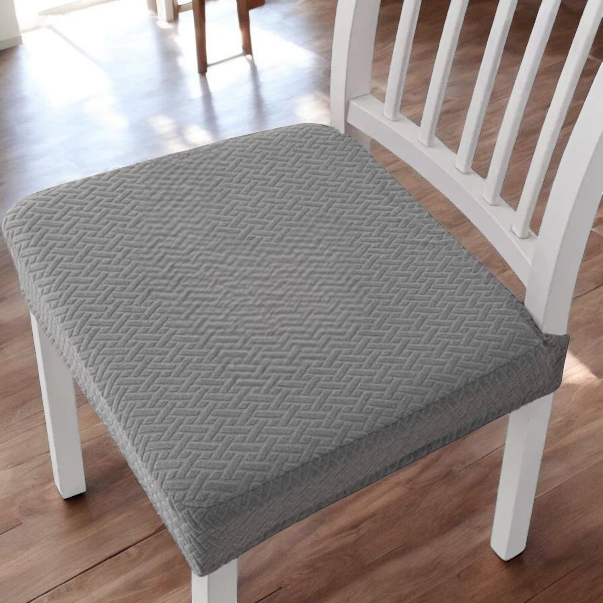 Soft Textured and Elastic Chair Cover - Chair cover - Light Grey - Oaksoho