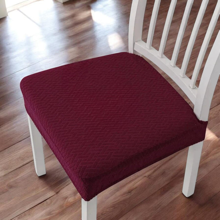 Soft Textured and Elastic Chair Cover - Chair cover - Burgundy - Oaksoho