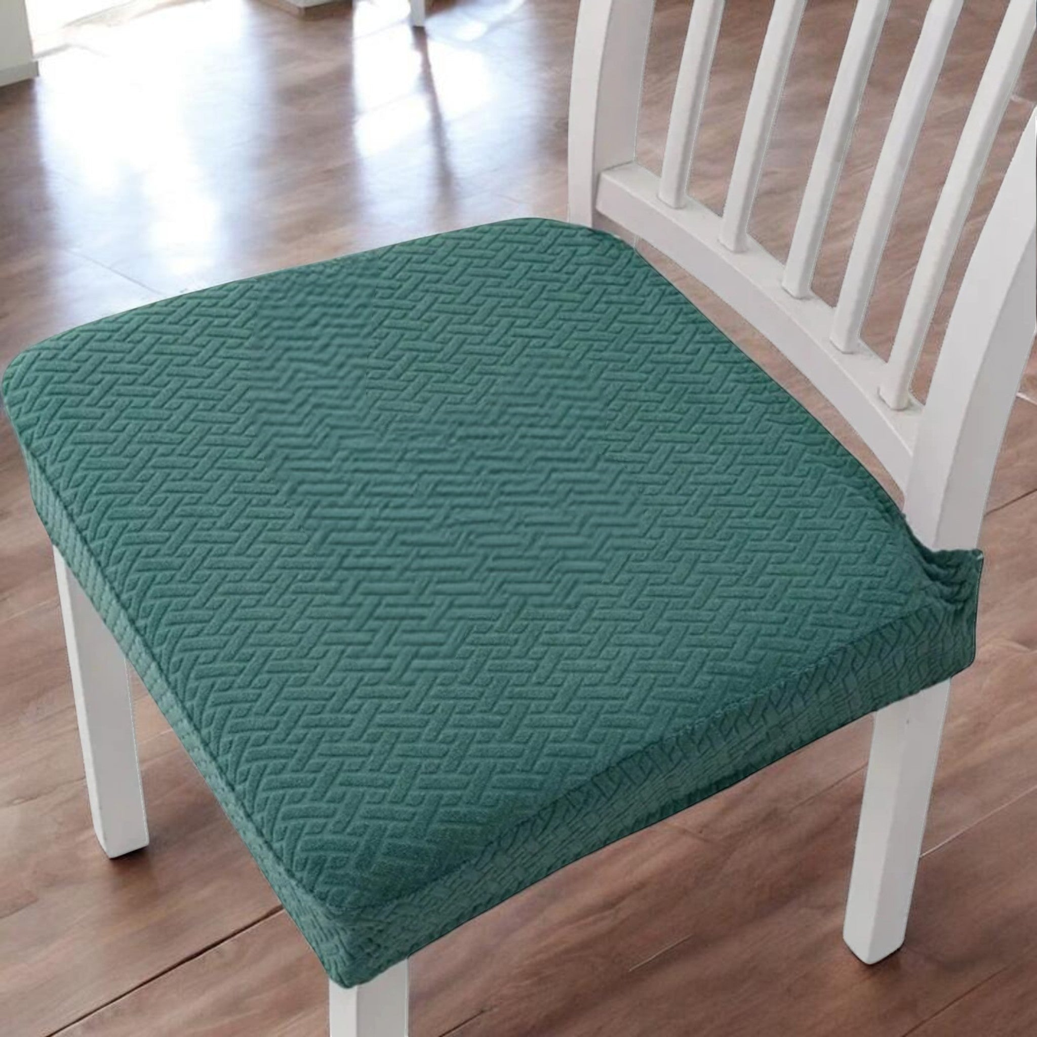 Soft Textured and Elastic Chair Cover - Chair cover - Dark Green - Oaksoho