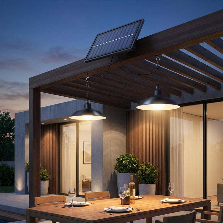 Solar Ceiling Light Double Head with Remote Control - Solar lights - Oaksoho