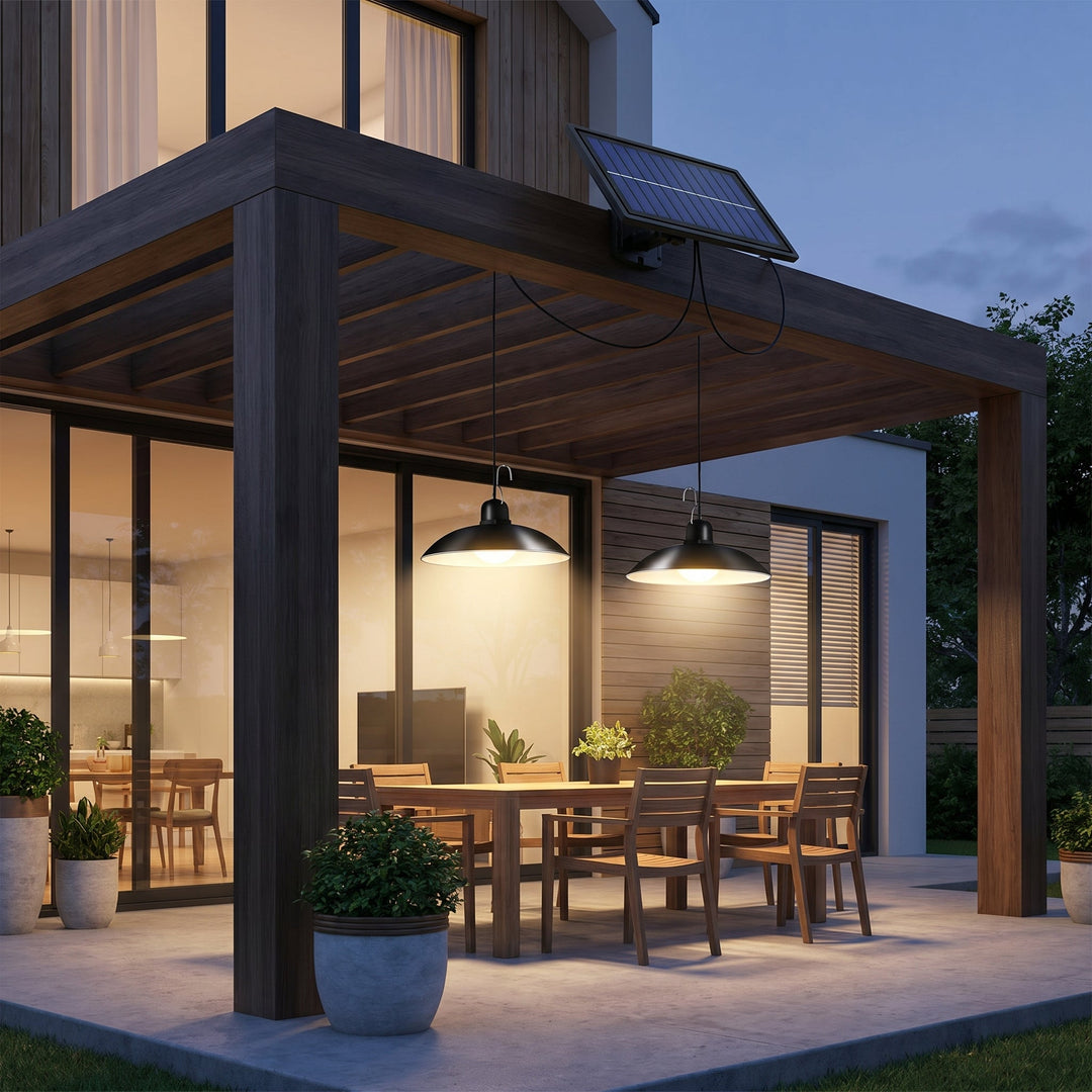 Solar Ceiling Light Double Head with Remote Control - Solar lights - Oaksoho