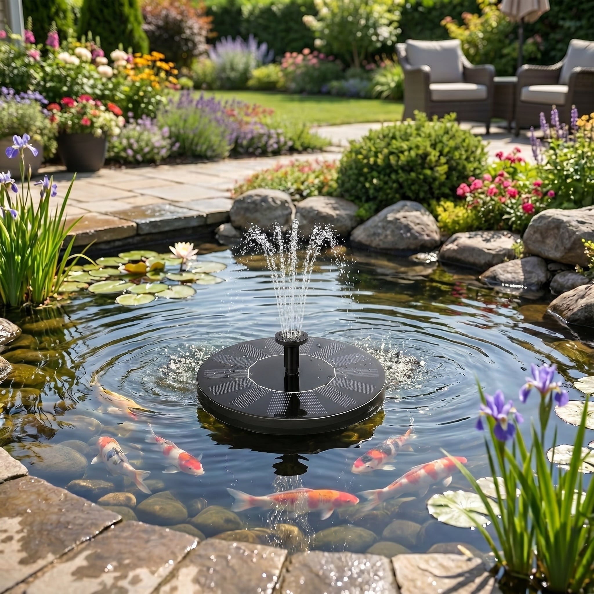 Solar Floating Fountain for Garden Pond and Pool - Solar Water Pump - Oaksoho
